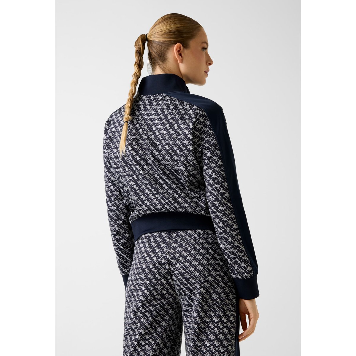 Sweat Zippé À Logo Imprimé bleu, GUESS