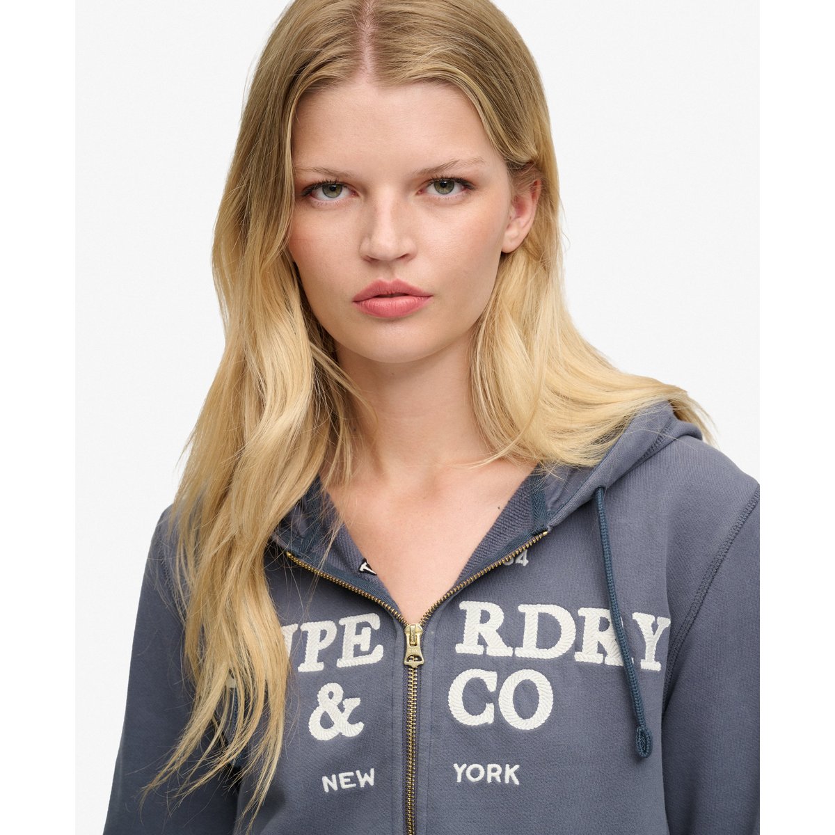 Sweat zippé à capuche Athletic Essentials coupe décontractée gris graphite, SUPERDRY