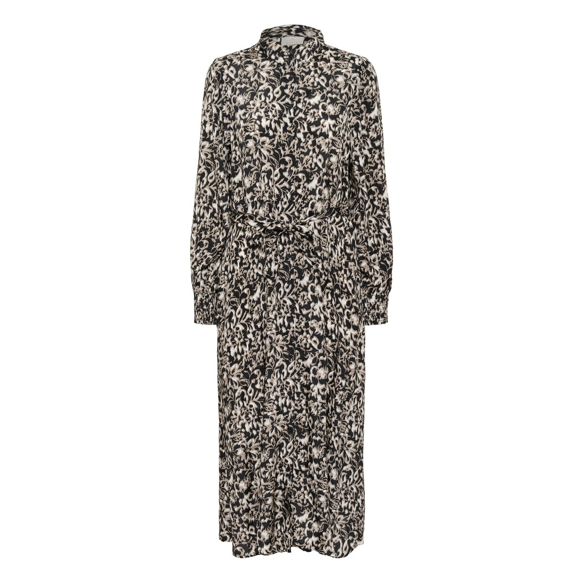 Dress noir/gris elefants. graphicflower, KAFFE