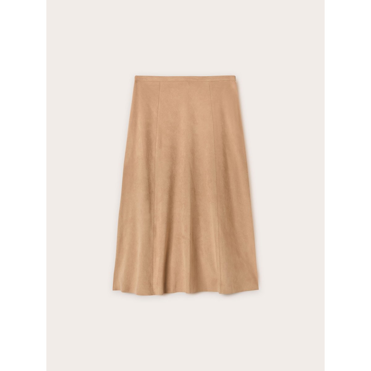 Jupe midi effet suède beige, MOTIVI