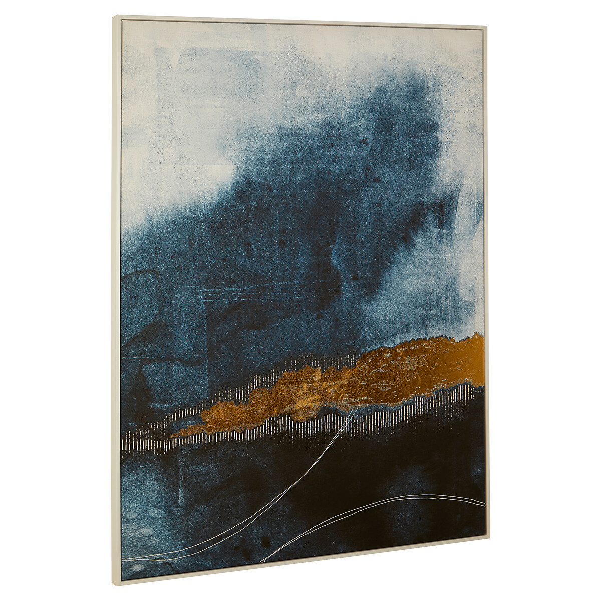 143 x 103cm Blue & Gold Canvas Wall Art gold-coloured, FIFTY FIVE SOUTH