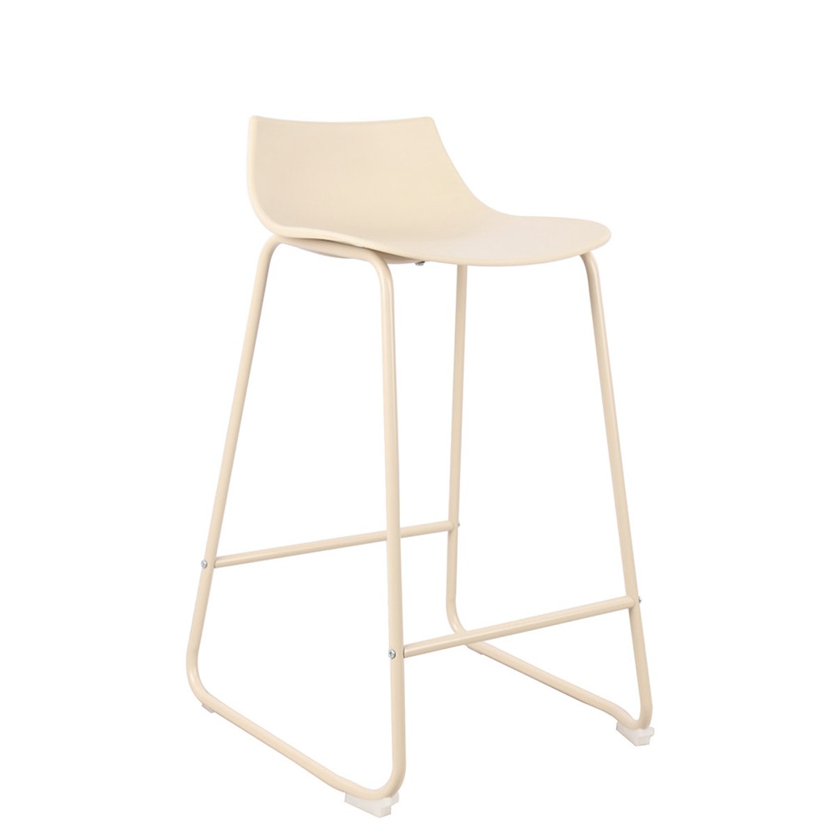Lot de 4 chaises de bar en plastique et métal H66cm- LAMER beige, DRAWER