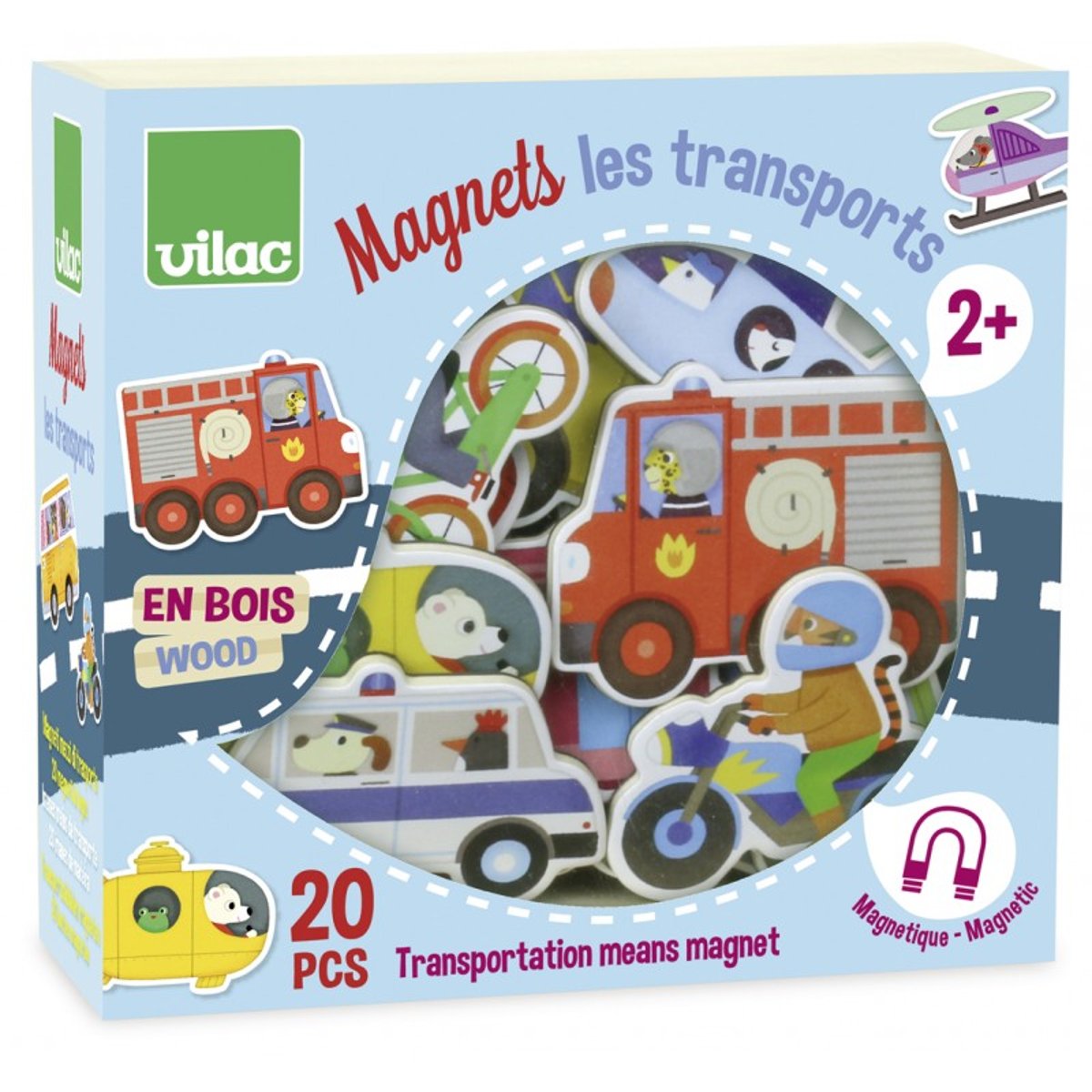 Magnets transports bleu, VILAC
