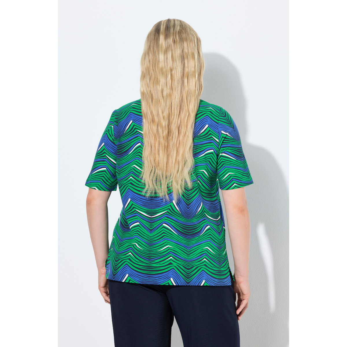 T-shirt imprimé graphique vert naturel, ULLA POPKEN