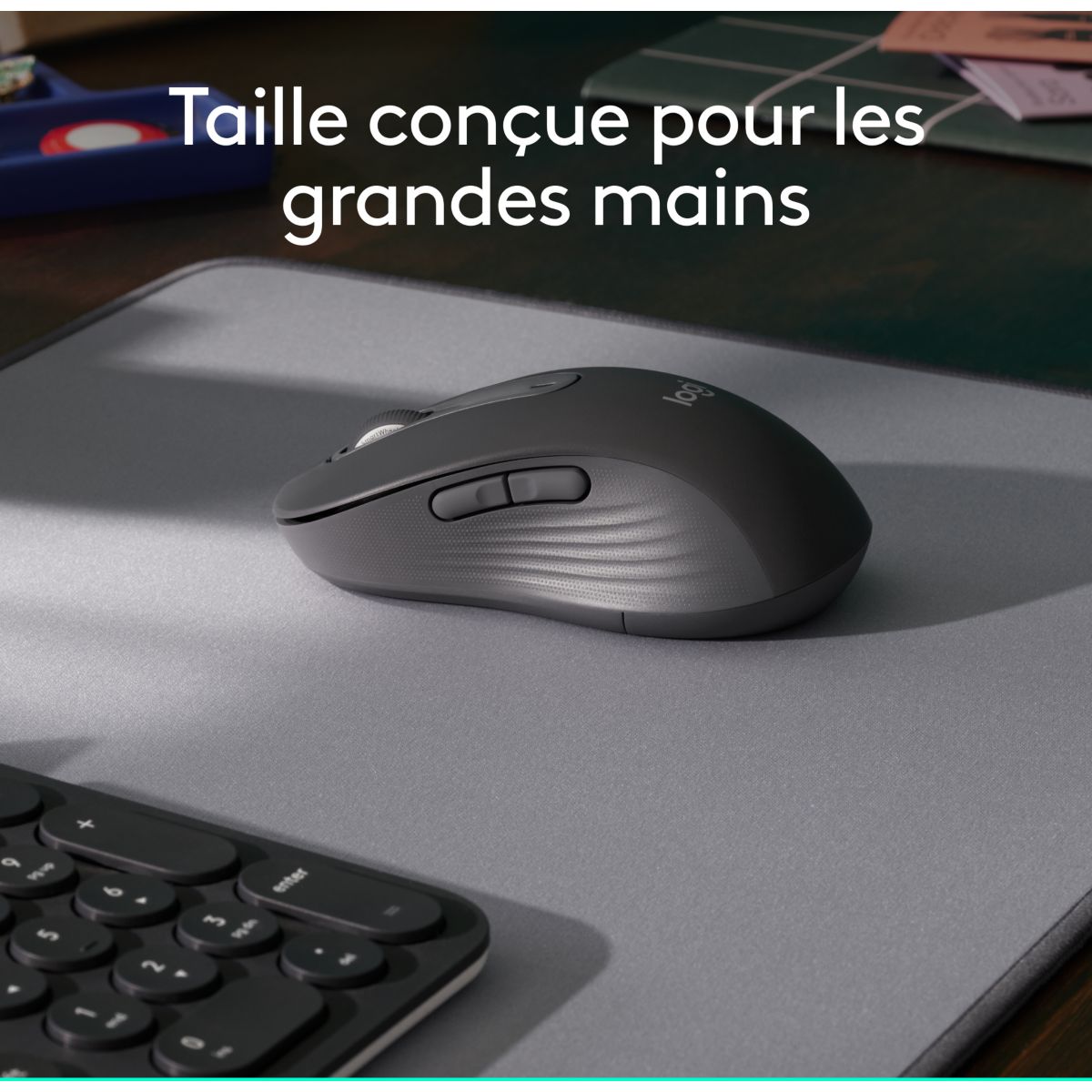 Souris sans fil Signature M650 L Graphite - grde taille gris, LOGITECH