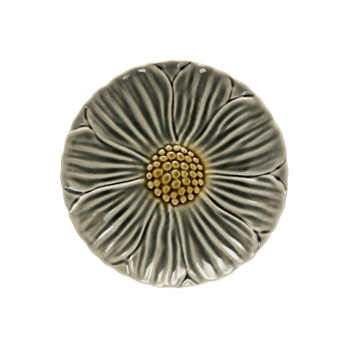 Assiette fleur grès vert, MADAM STOLTZ