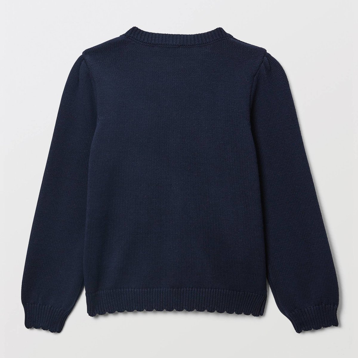 Cardigan poches brodées en coton marine, MONOPRIX