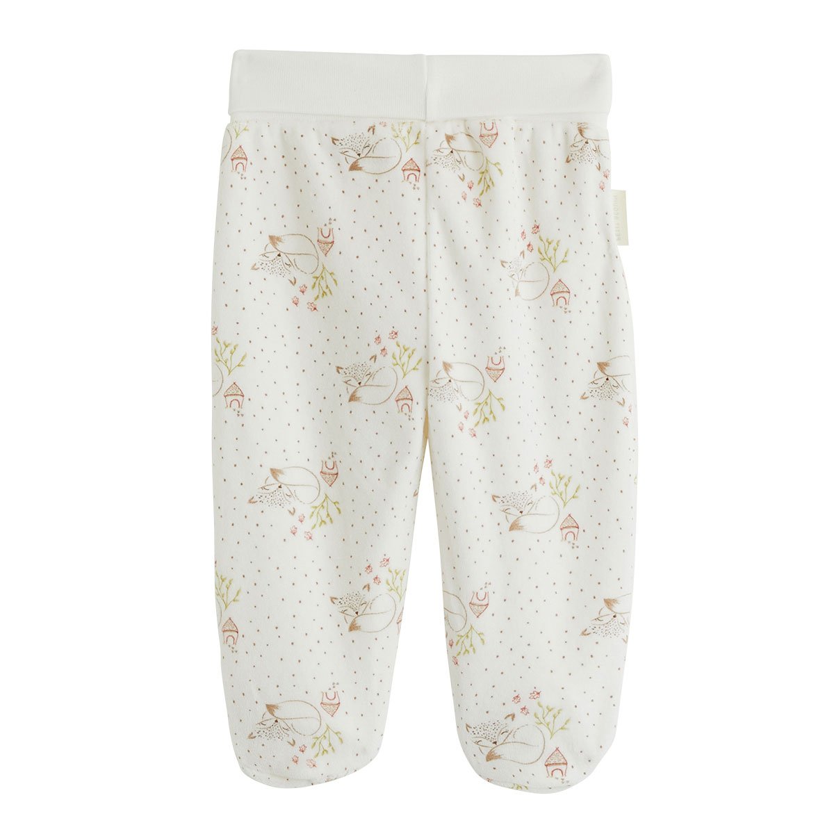 Ensemble bébé gilet et pantalon avec pieds en velours Doucette ecru, PETIT BEGUIN