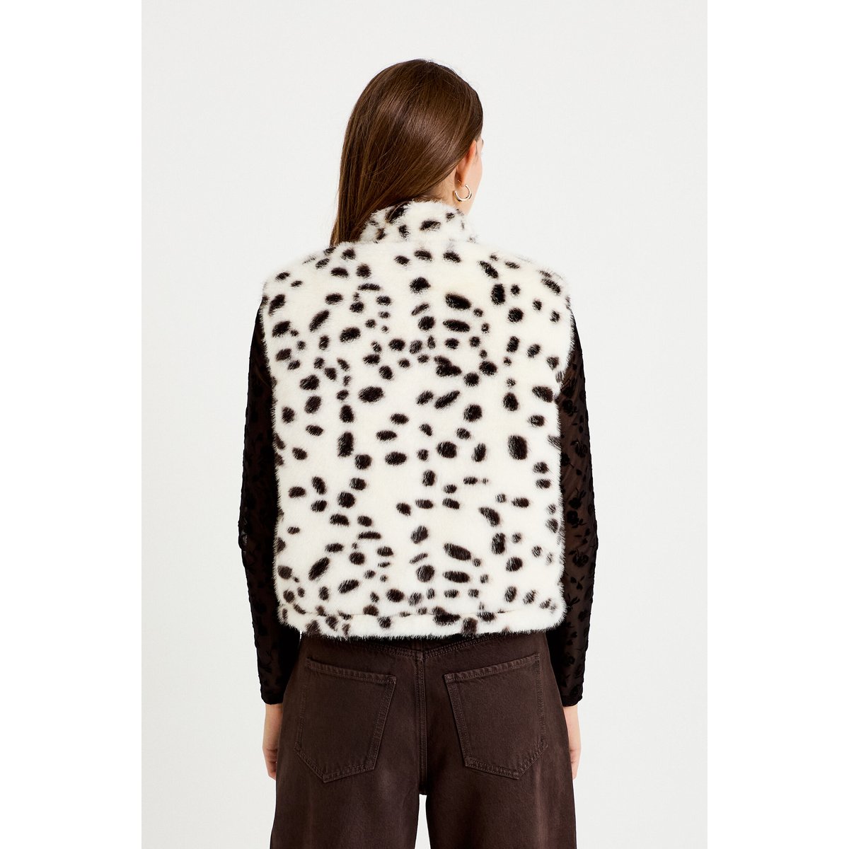 Veste sans manches col montant noir, CACHE CACHE