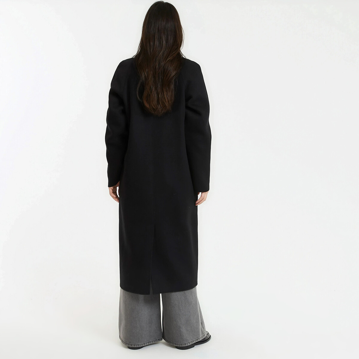 Manteau oversize, en laine mélangée, Signature MARTIAL noir, LA REDOUTE COLLECTIONS