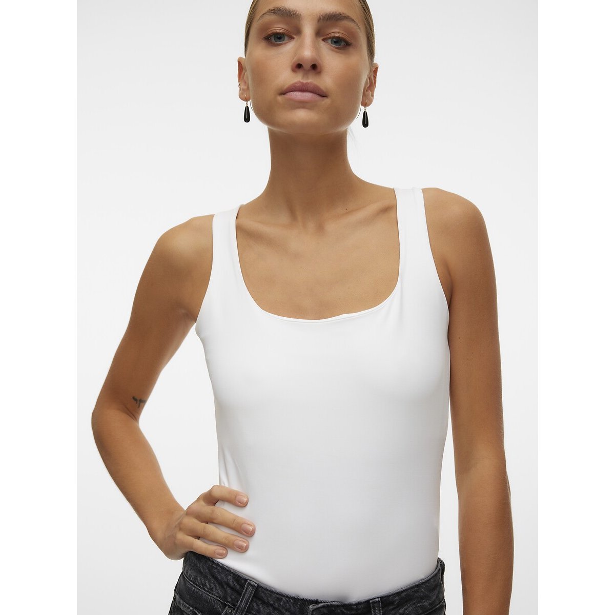 Crew Neck Vest Top white, VERO MODA