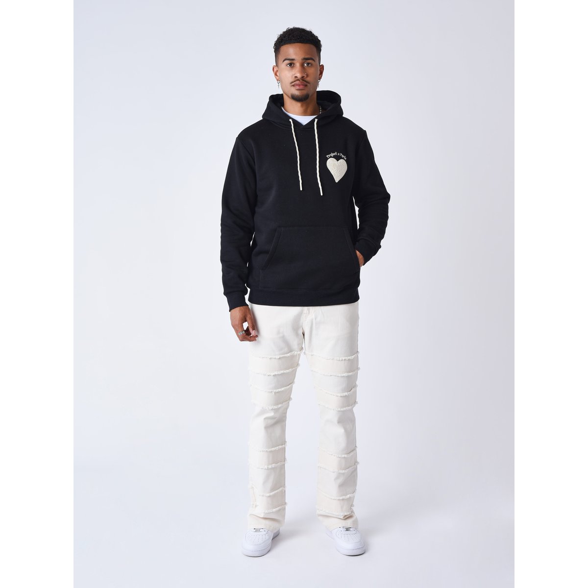 Sweat à capuche Wicker heart noir, PROJECT X