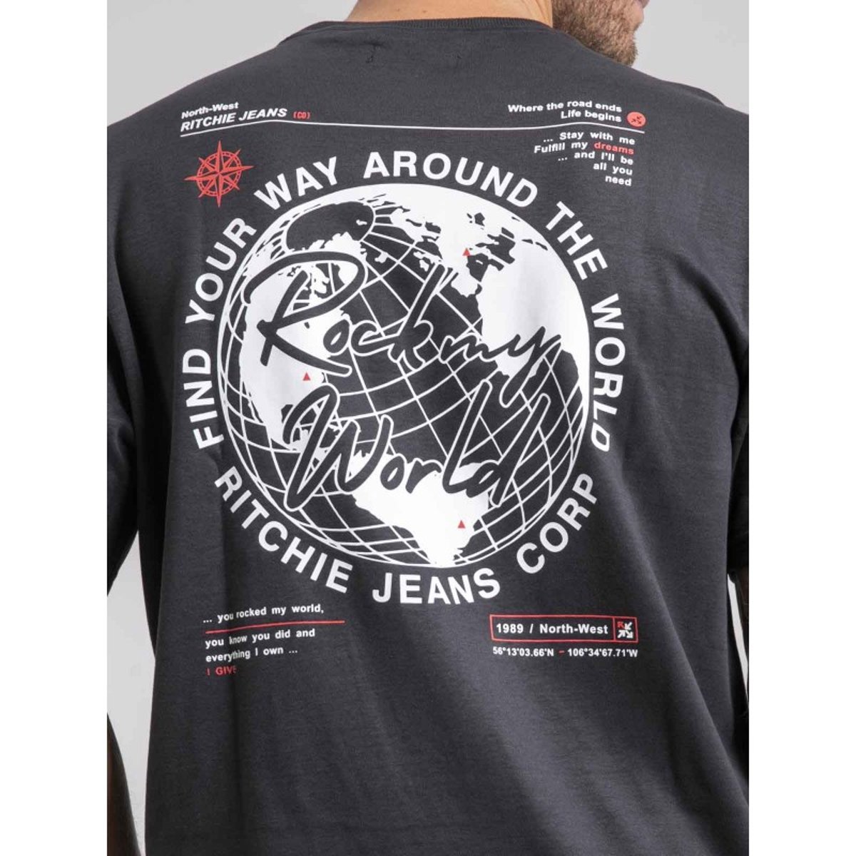 T-shirt Col Rond Oversize Pur Coton Johart gris, RITCHIE