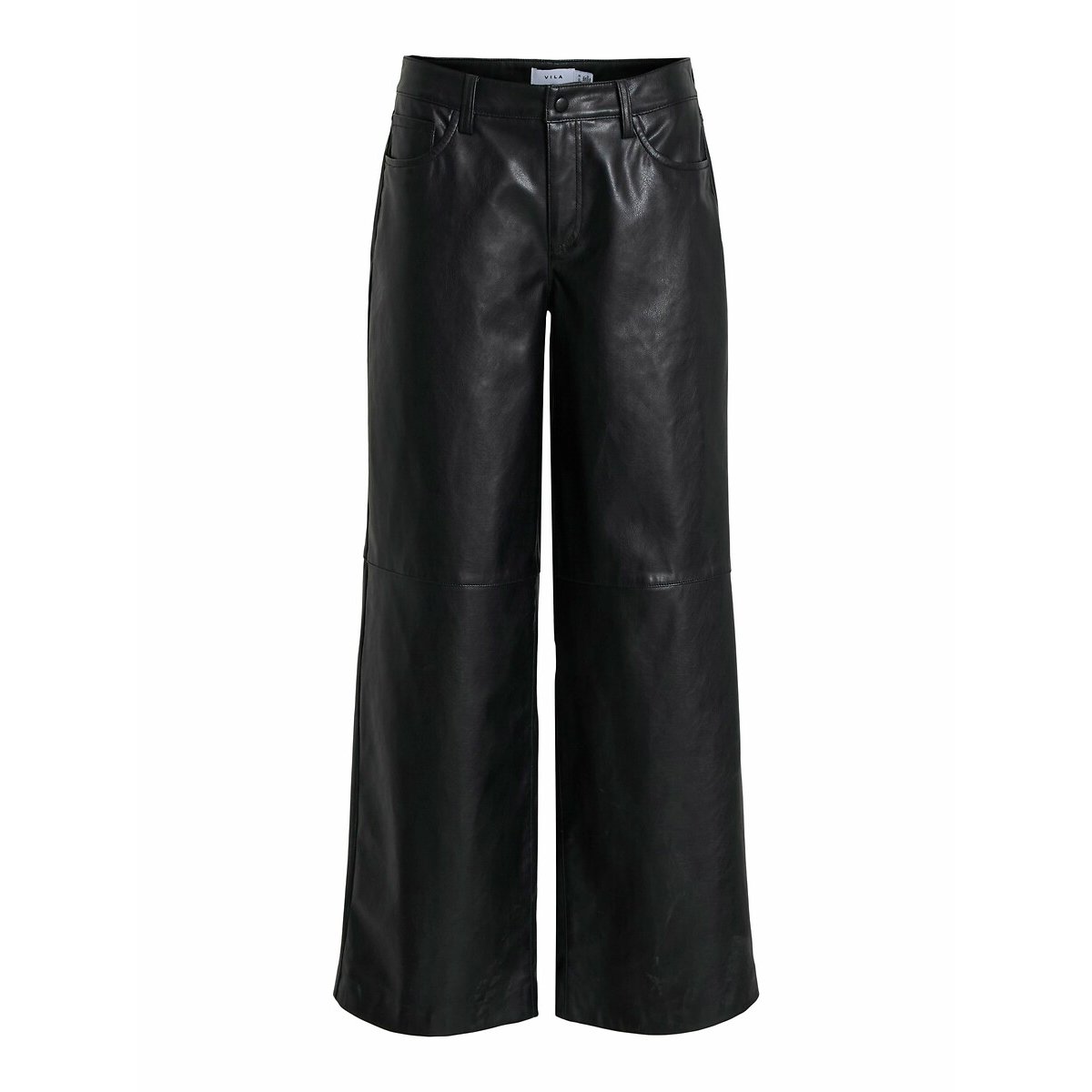 Pantalon large en simili noir, VILA