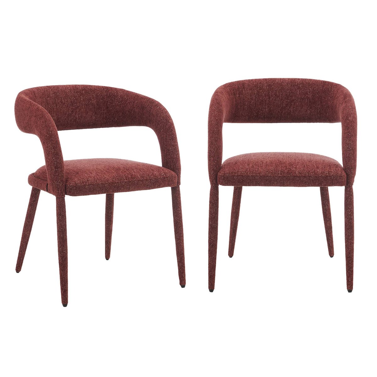 Fauteuil contemporain tissu (lot de 2) ALESSIA bordeaux, SWEEEK