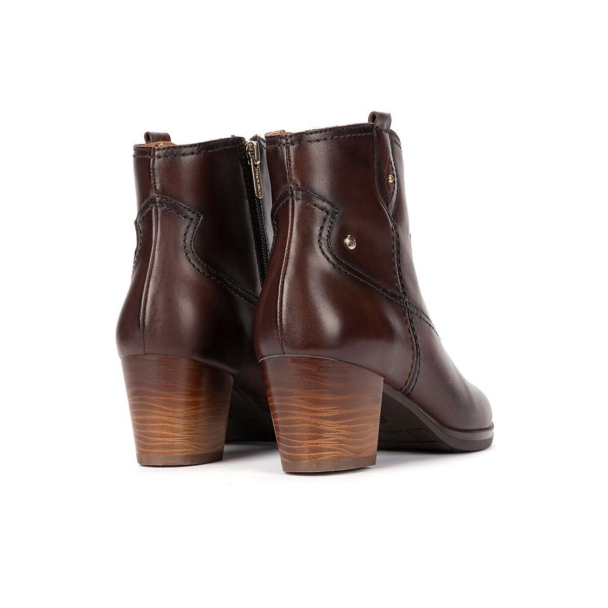 Bottines en cuir, à talons, ZAMORA marron foncé, PIKOLINOS
