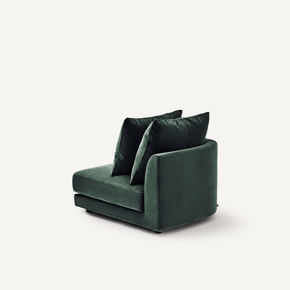 Linkes, abgerundetes, modulares Halbsofa aus Samt, TIBERIO khaki, AM.PM