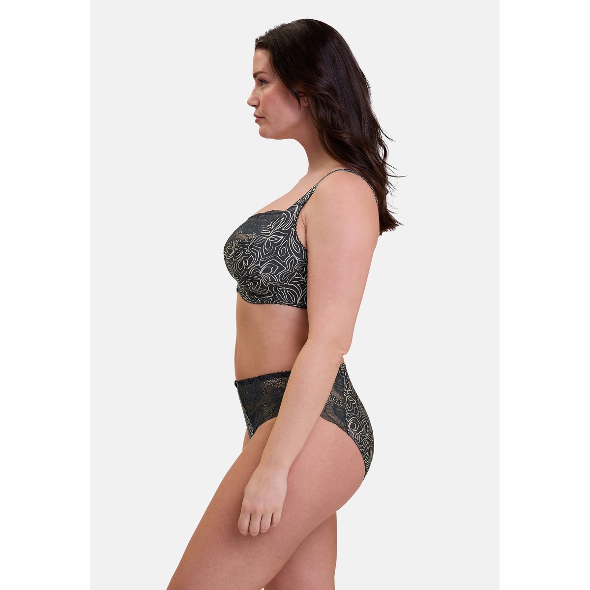 Soutien-gorge HÉLÈNE imprimé graphique anthracite, SANS COMPLEXE