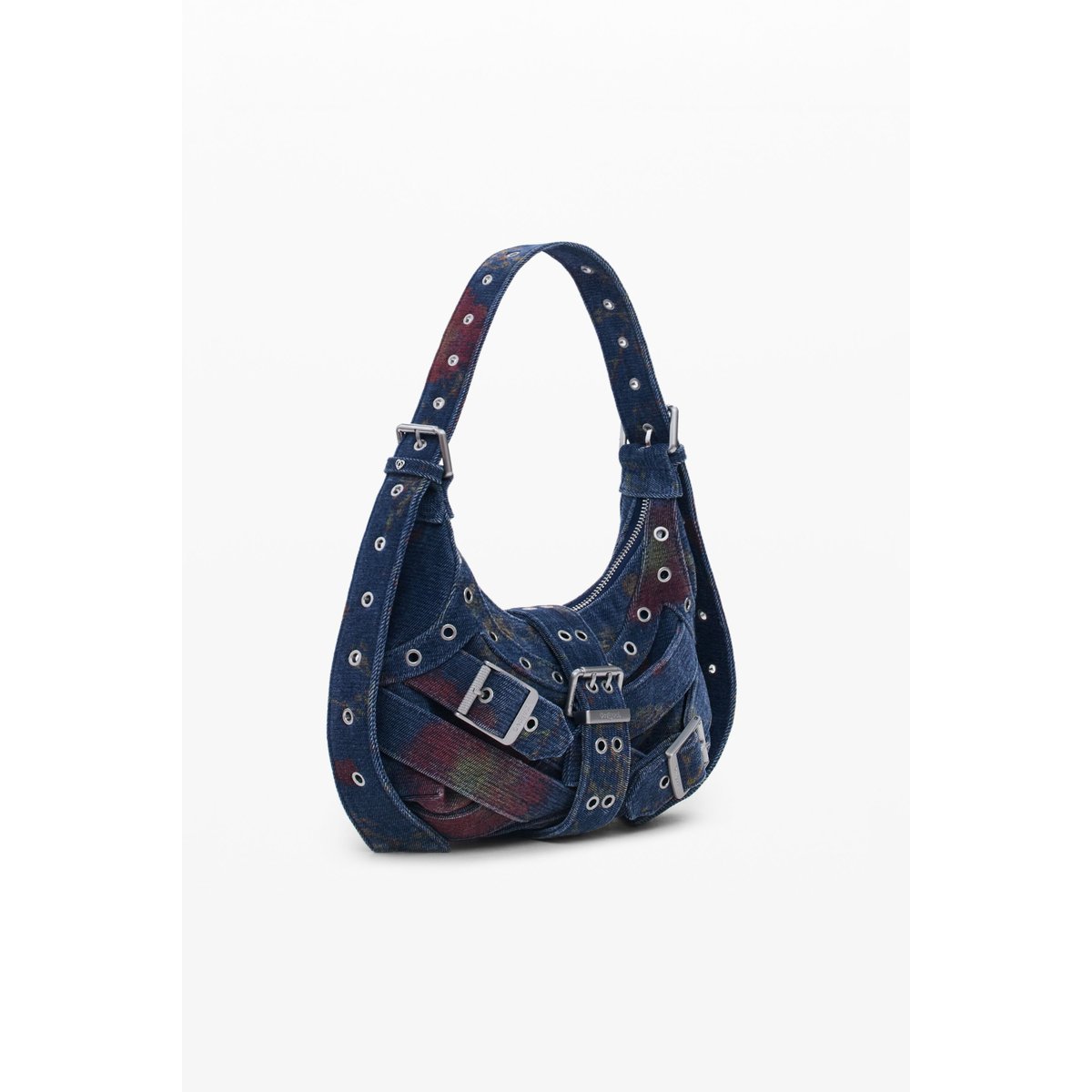Sac en denim imprimé de taille moyenne multicolore, DESIGUAL