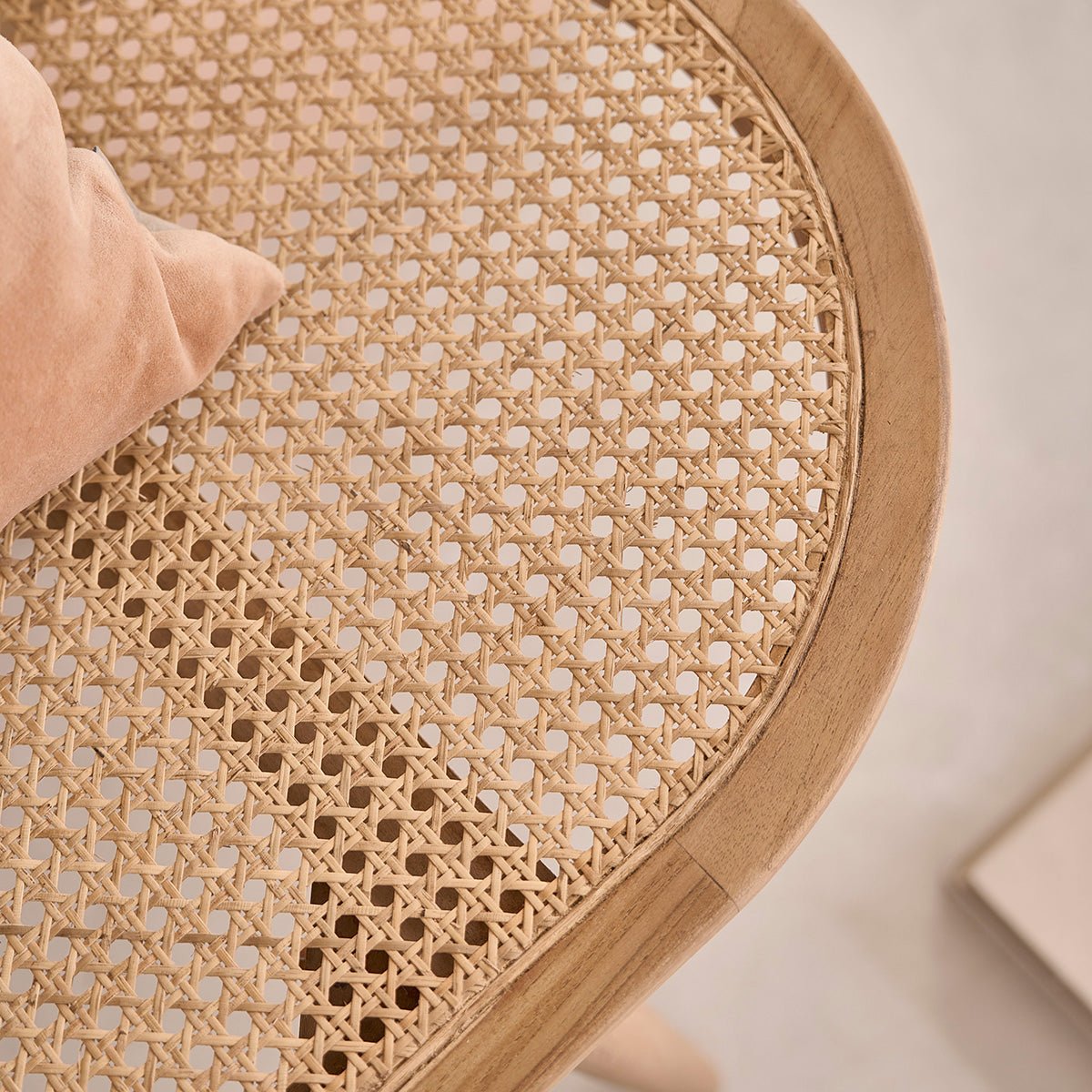 Banc en teck massif et cannage 120 cm LOÉ naturel, BERAH GETAH