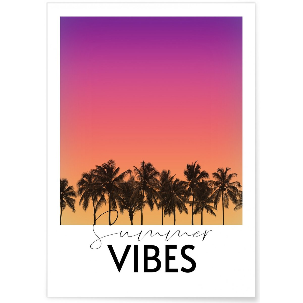 Affiche Summer Vibes 1 blanc, L'AFFICHERIE