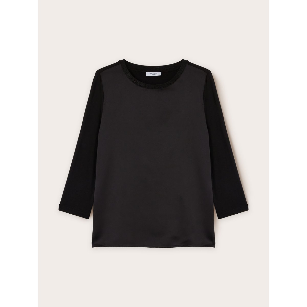 T-shirt bimatière noir, MOTIVI