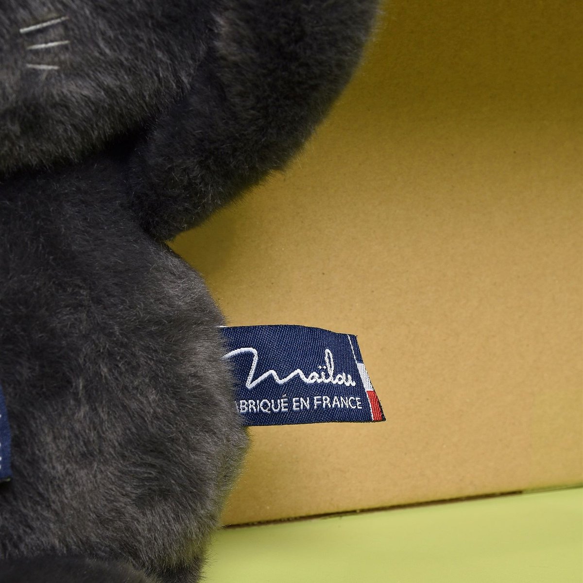 Peluche Chat MELOE 37 cm gris anthracite, MAILOU TRADITION