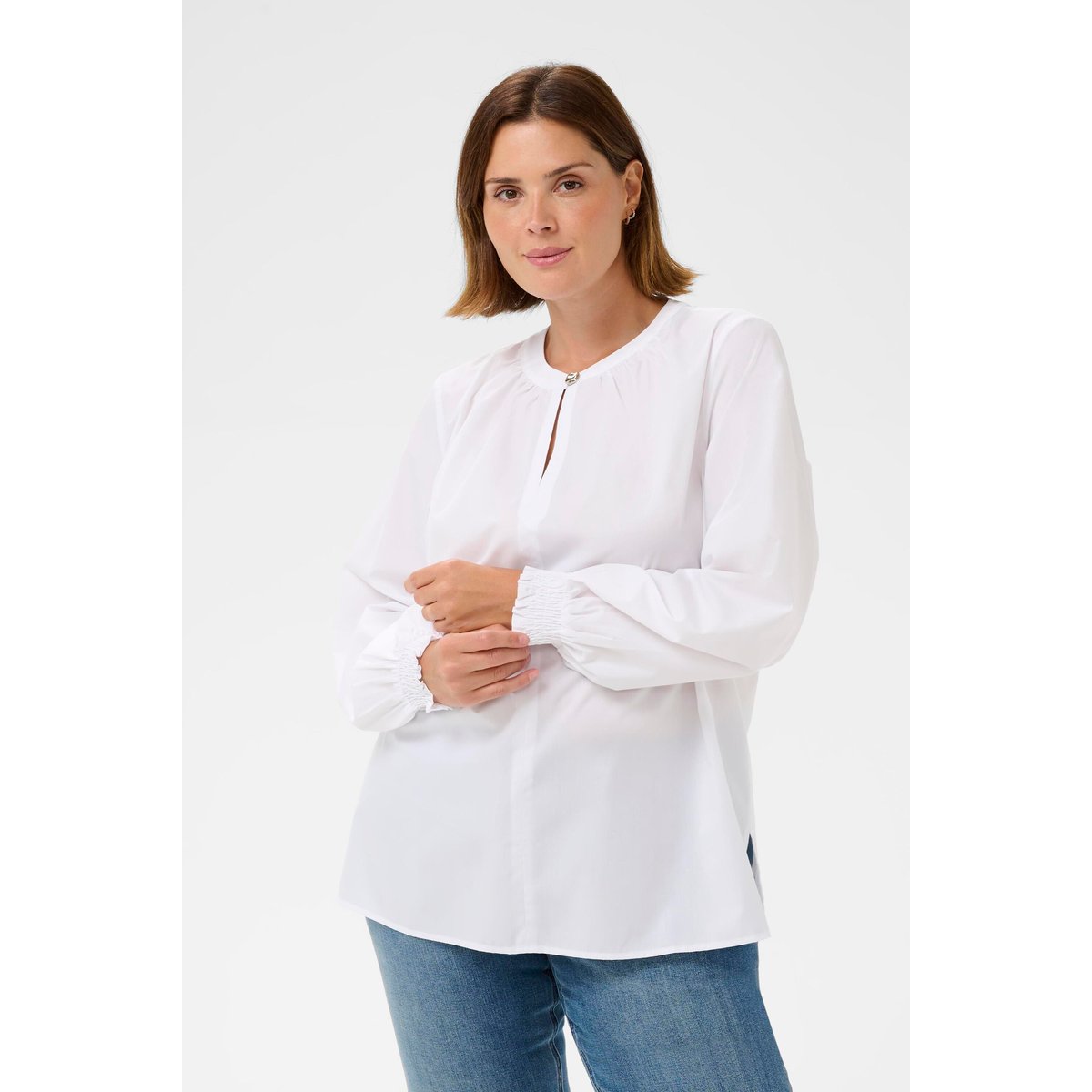 Blouse à manches longues blanc, KAFFE CURVE
