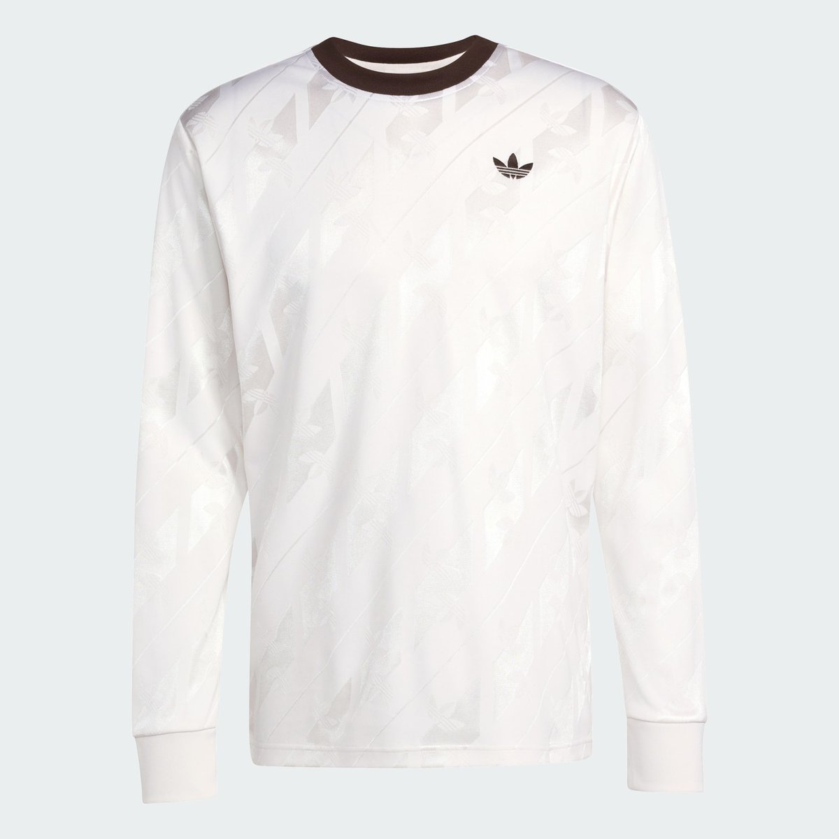 Maillot Manches Longues Jacquard Trefoil cloud white, adidas Originals