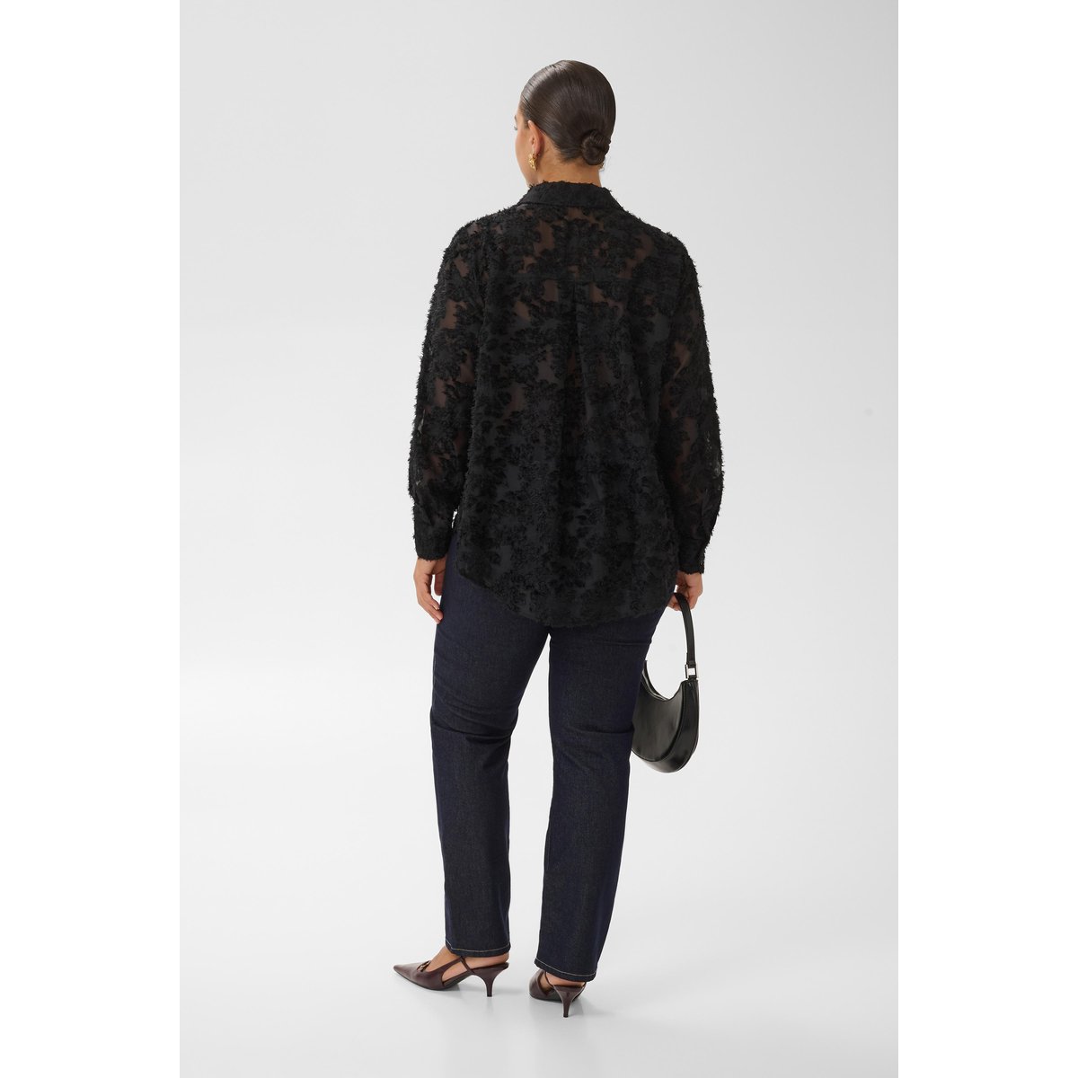 Chemise à manches longues noir black deep, KAFFE CURVE