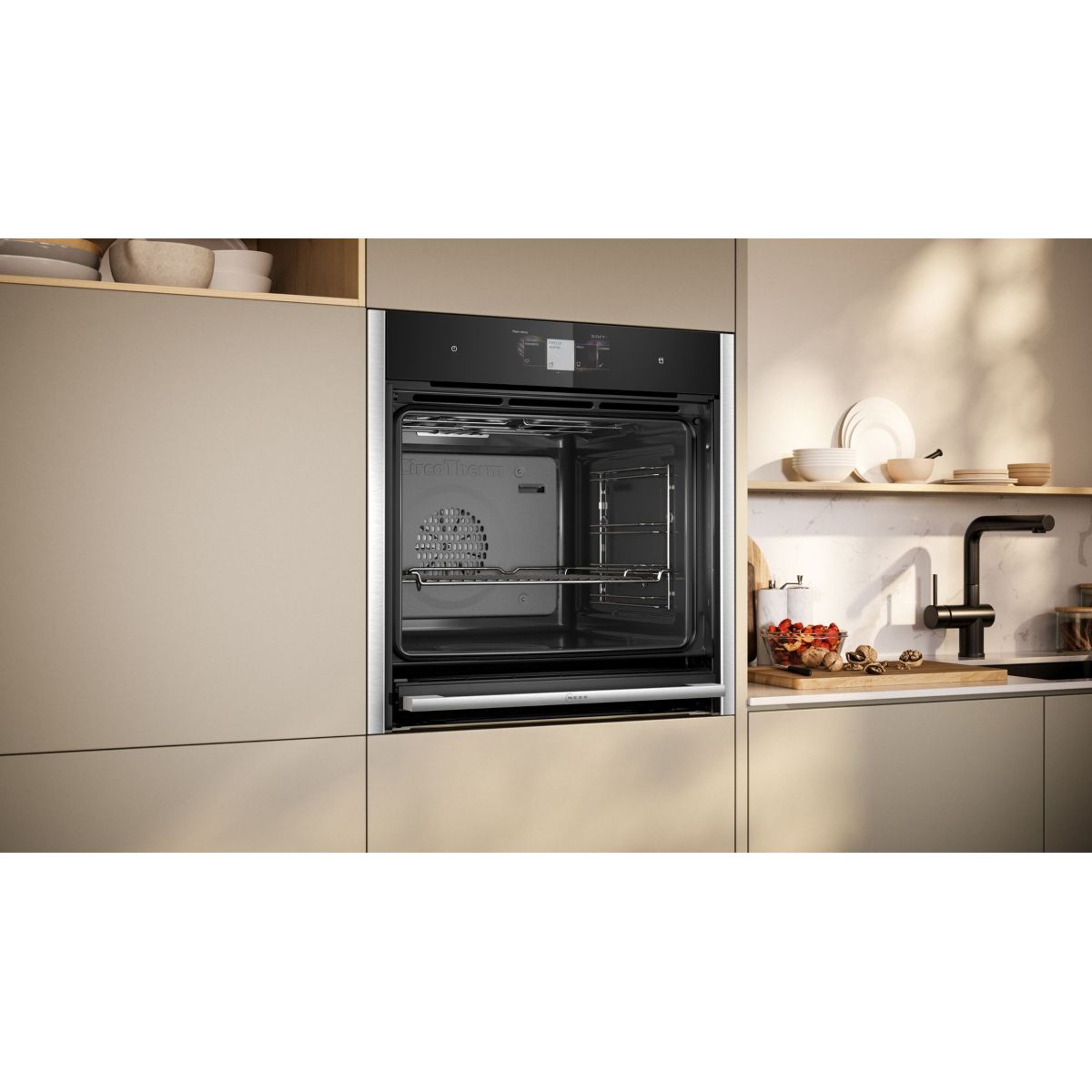 Four encastrable fonction vapeur B64FT33N0 N90 porte coulissante couleur unique, NEFF