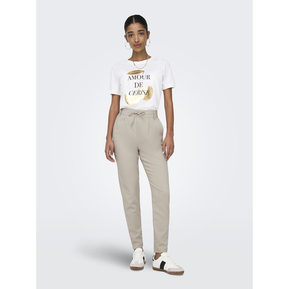 Tapered Cigarette Trousers ecru , ONLY