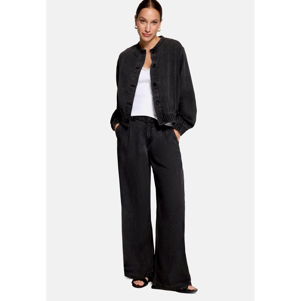 Blouson à manches longues black denim, ZERO