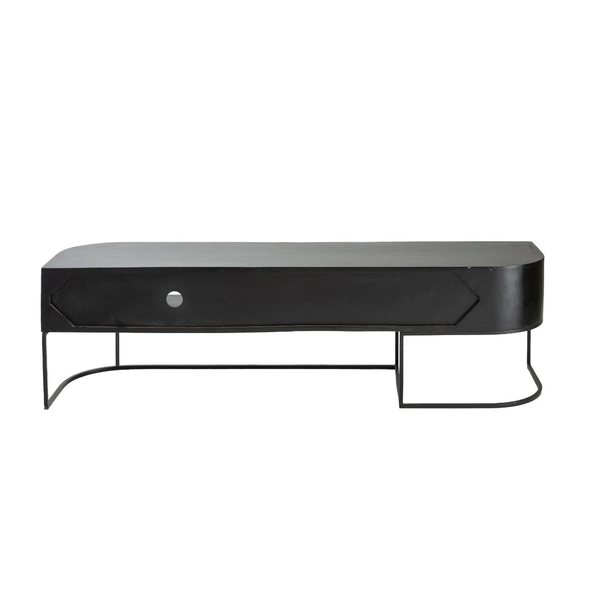 Meuble TV en bois de manguier YSÉ bois foncé, MADE IN MEUBLES