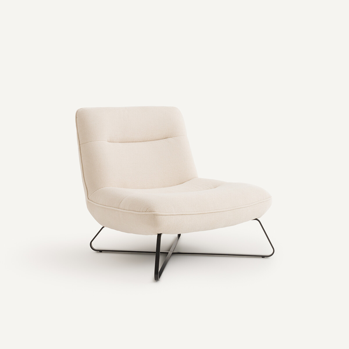 Fauteuil en tissu chenillé , HELMA ecru, AM.PM