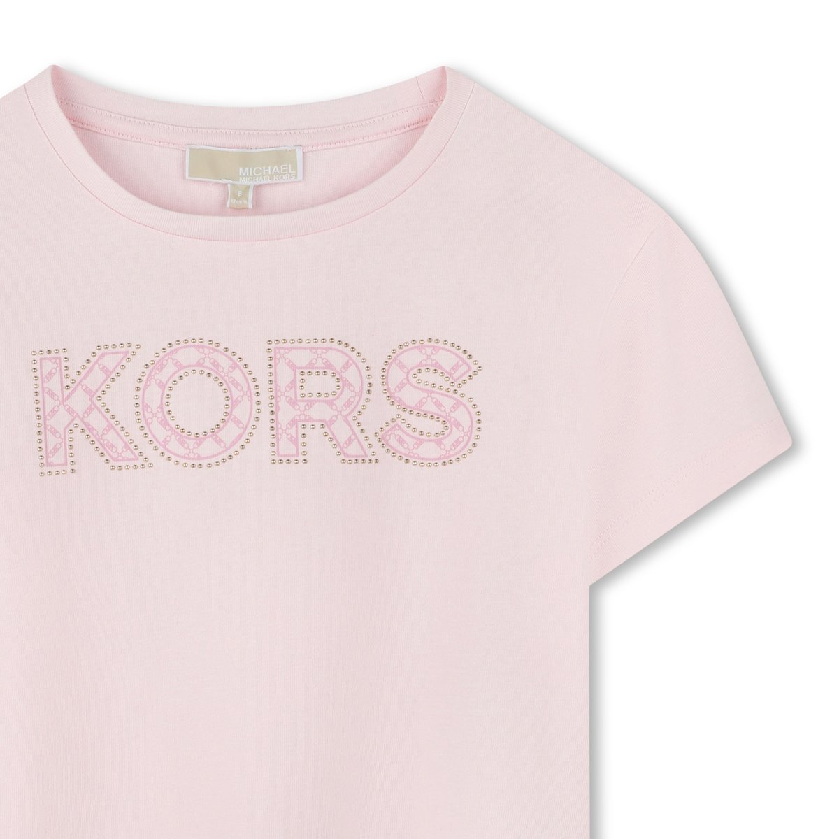 T-shirt court en coton marshmallow, MICHAEL KORS