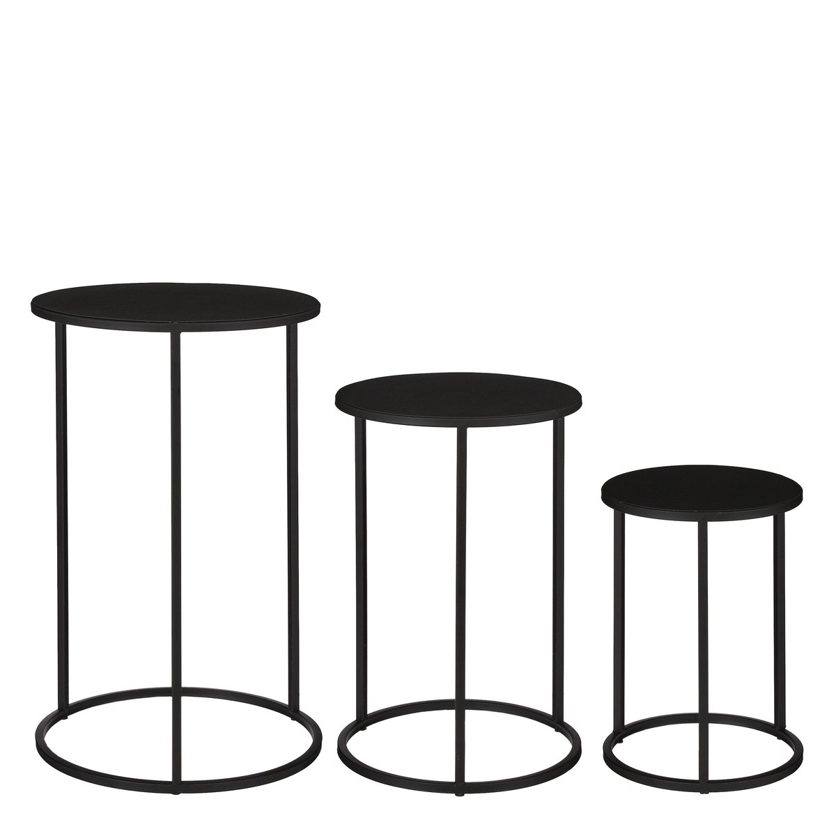 Lot de 3 tables d'appoint H50 cm QUINTY noir, MICA DECORATIONS