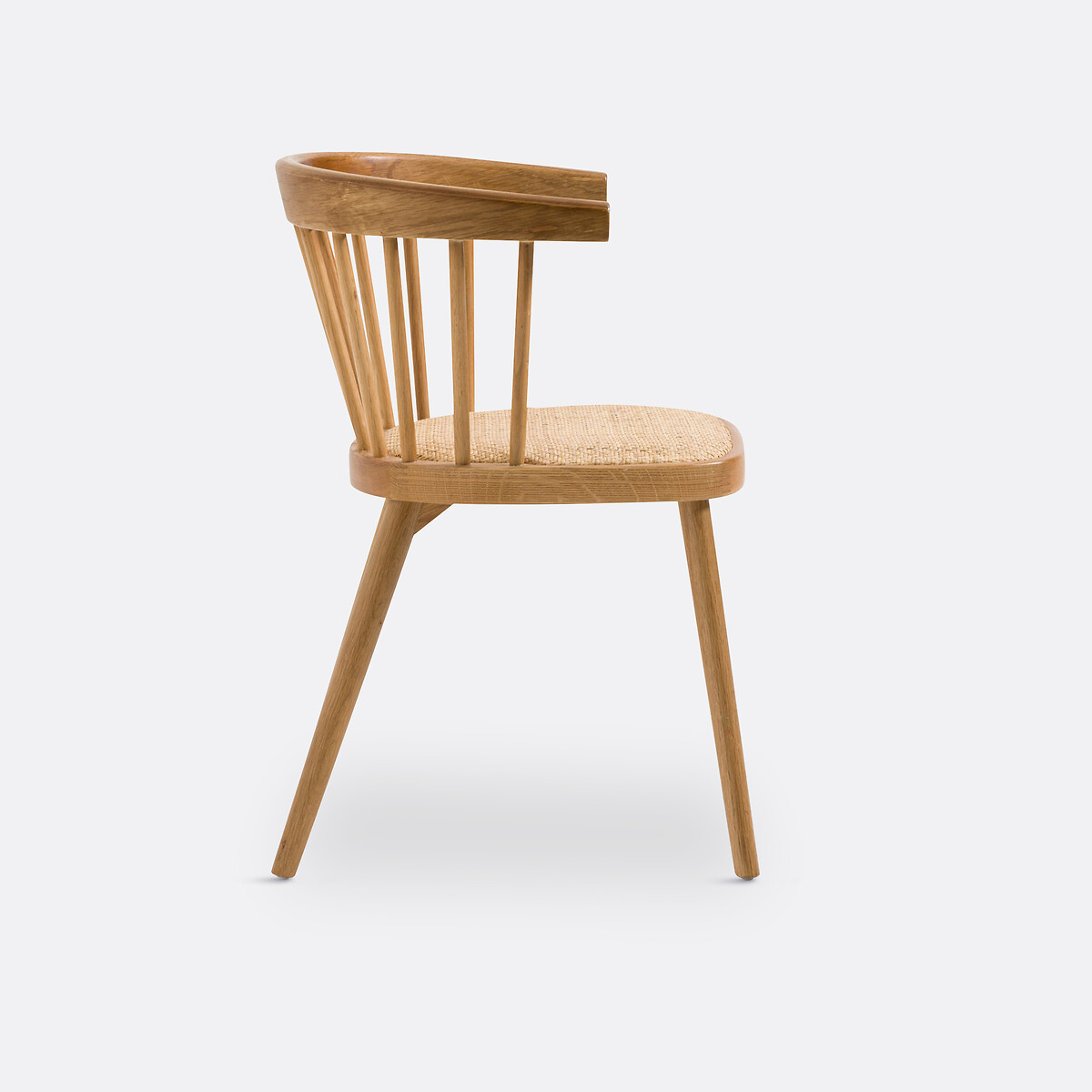 Sillón de mesa de roble y ratán Portman roble medio, LA REDOUTE INTERIEURS