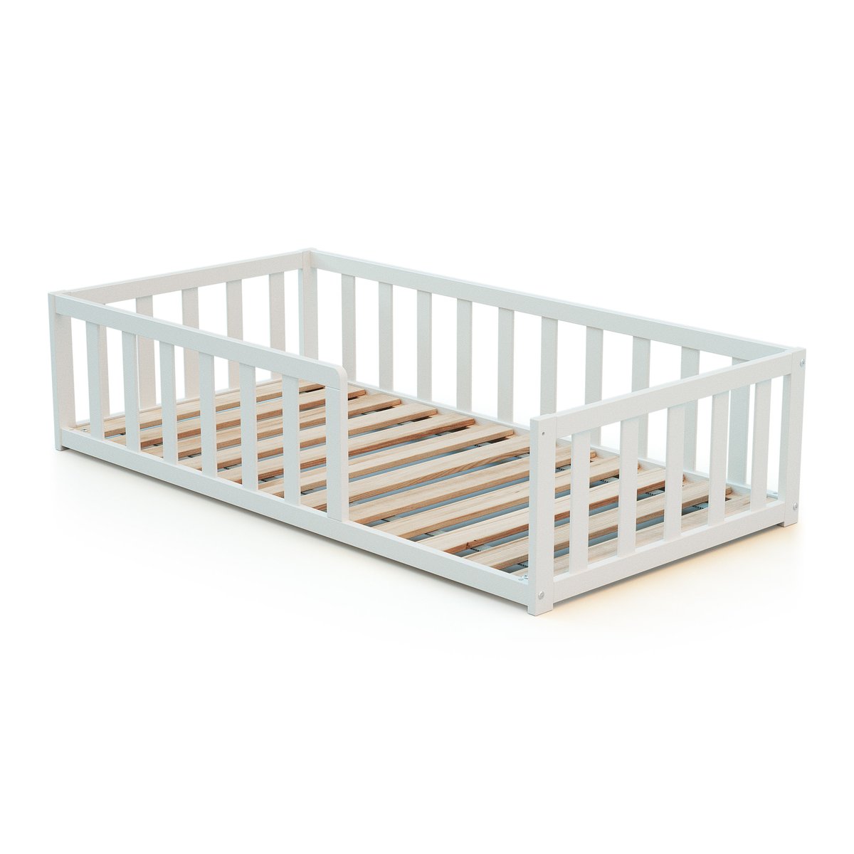Lit enfant au sol en bois blanc, WEBABY