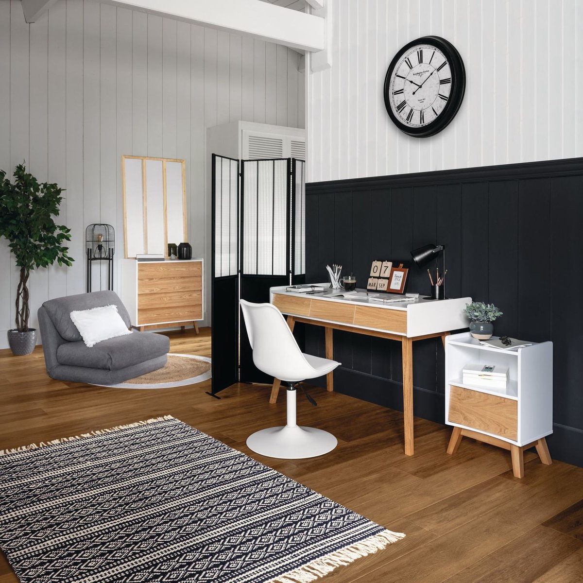 Lot de 2 chaises ajustables en hauteur à coussin AIKO blanc, TOILINUX