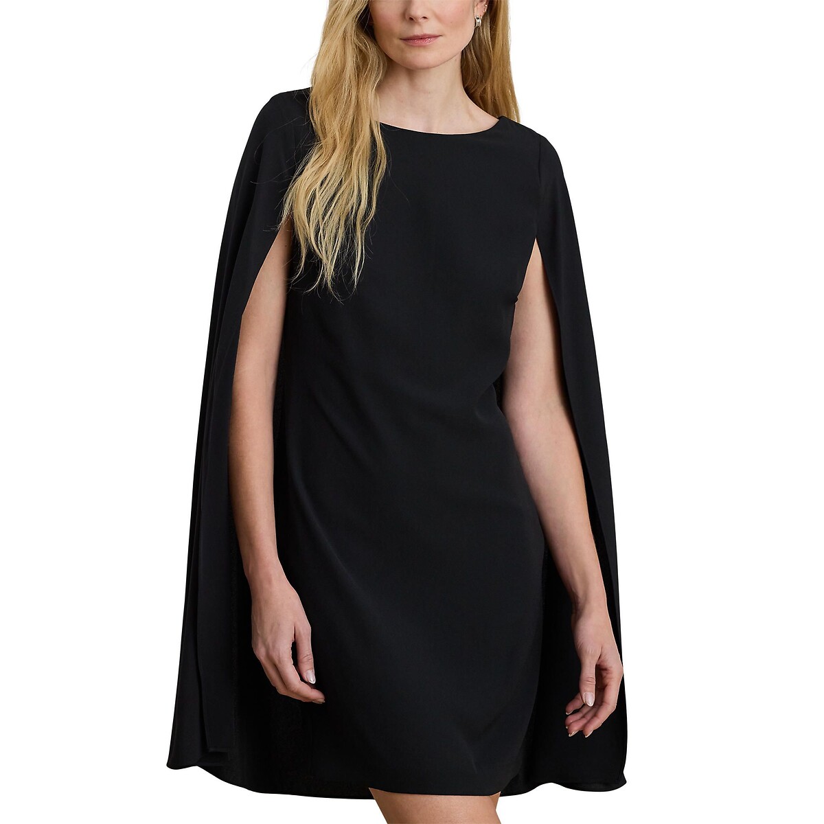 Robe courte cocktail col bateau cape PETRA noir, LAUREN RALPH LAUREN