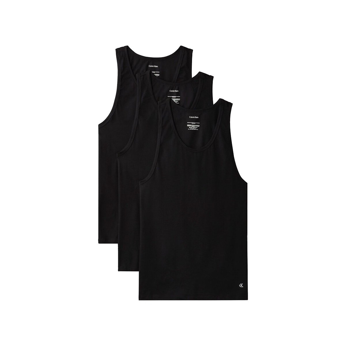 Set van 3 tanktops in microvezel zwart+zwart+zwart, CALVIN KLEIN UNDERWEAR