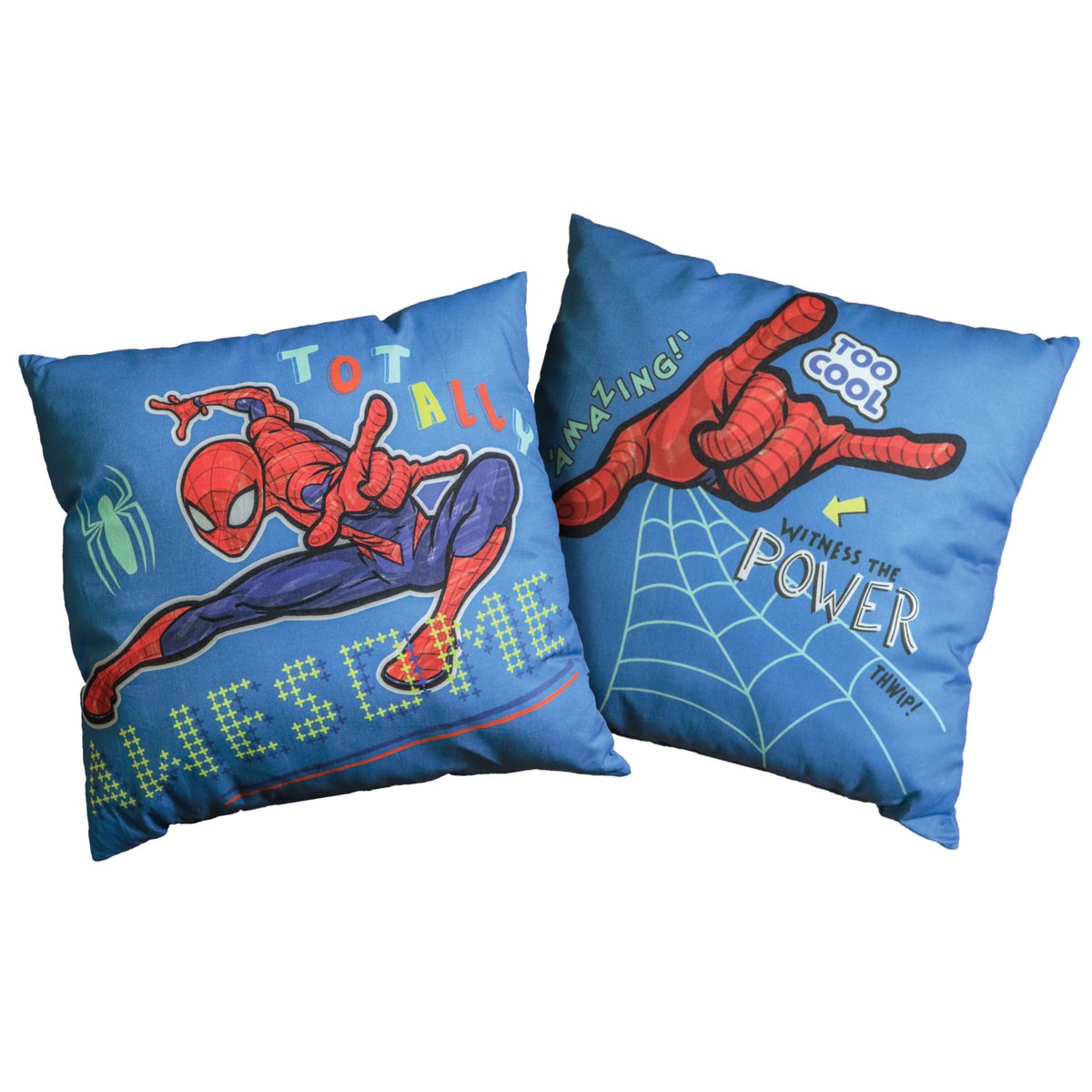 Coussin imprimé 100% coton, HERO bleu, SPIDER-MAN