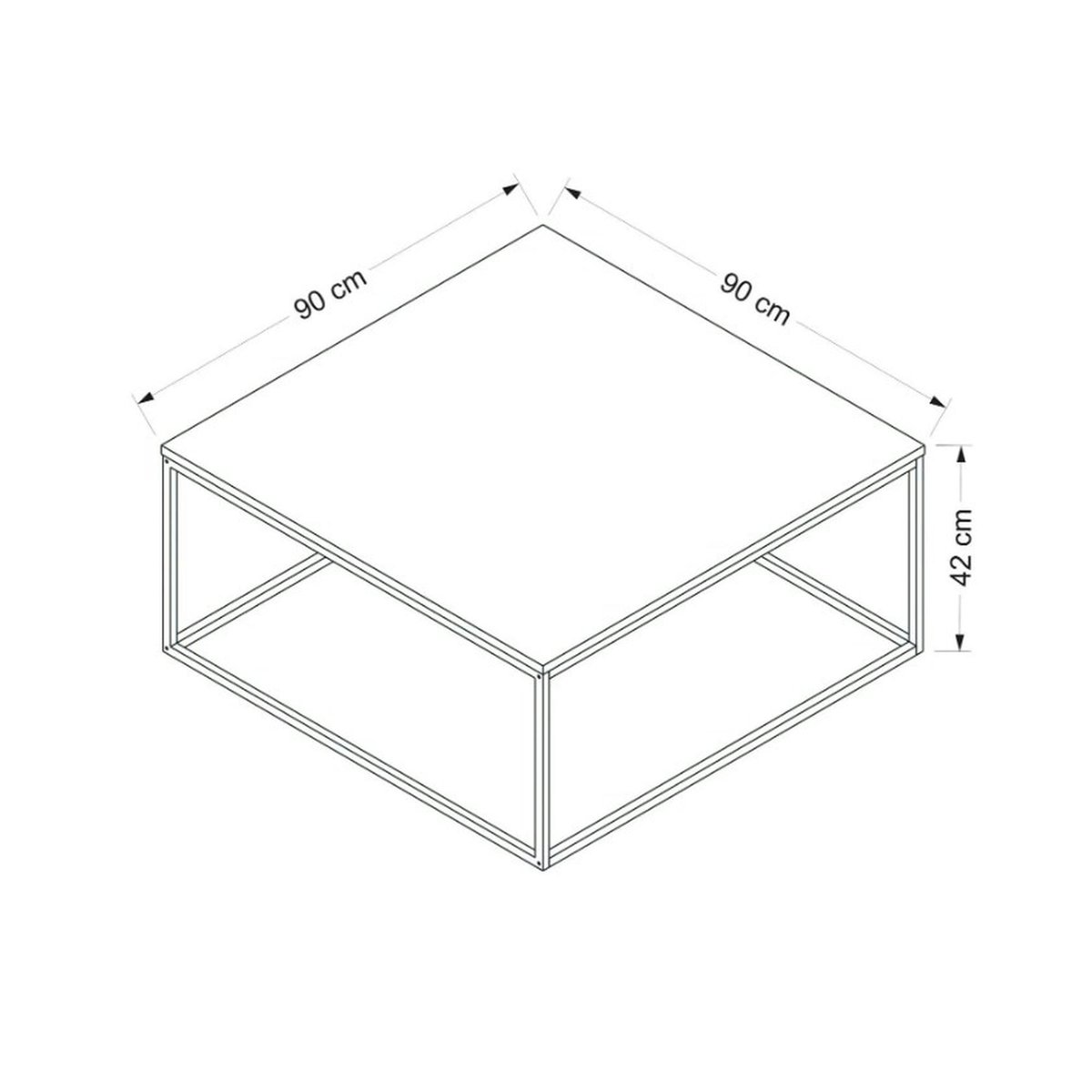 Table basse carrée minimaliste JENA blanc, PIER IMPORT
