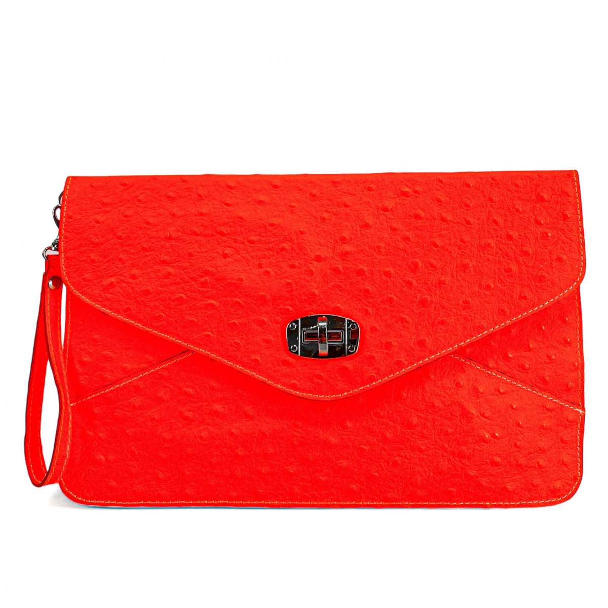 Sac pochette en cuir à motif IBIZA ROCKS rose fluo, OH MY BAG