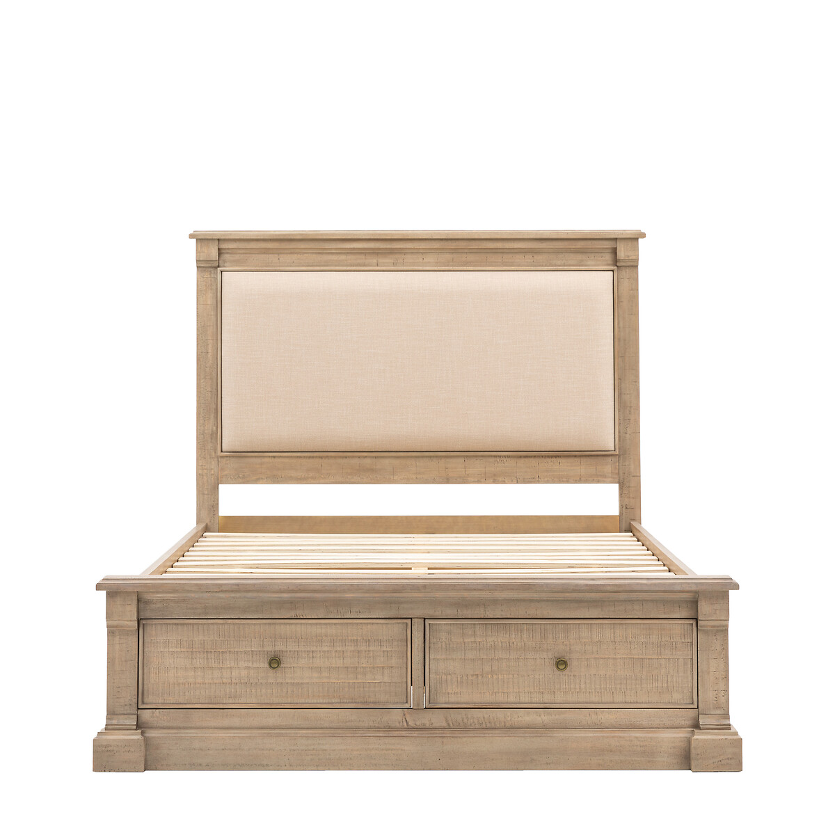Vinton American Pine & Linen Storage Drawer Bed natural, ÉDITÉ