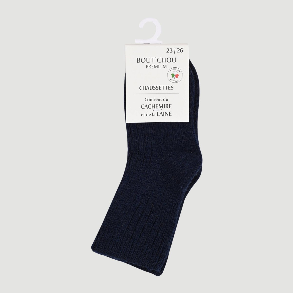 Paire de chaussettes contenant du cachemire et de la laine marine, BOUT'CHOU