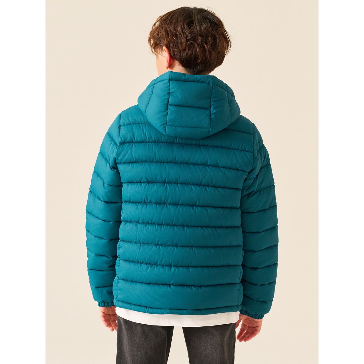 Veste à capuche semi-épaisse matelassée bleu sarcelle, NEXT