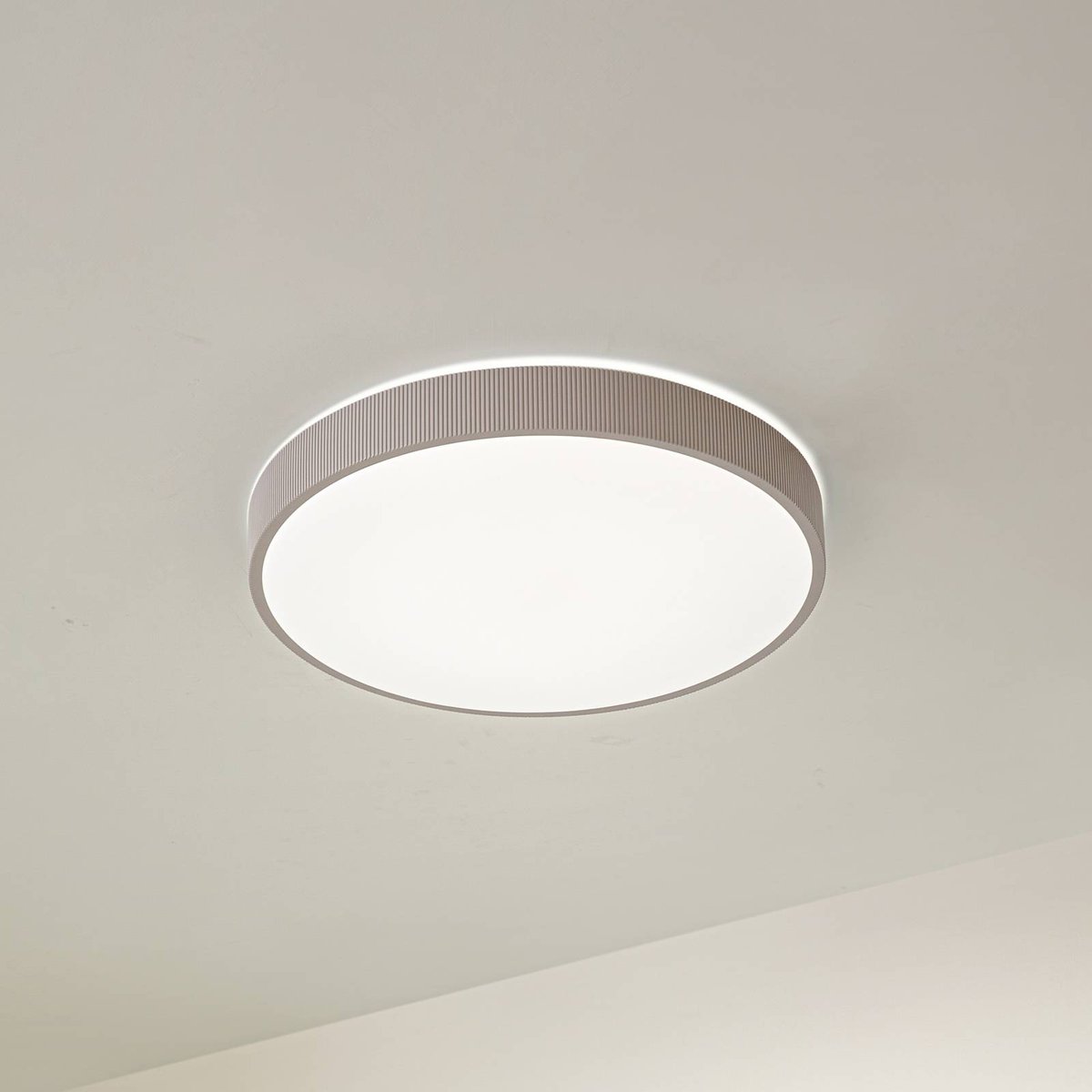 Plafonnier LED, Zylo blanc, taupe, LINDBY