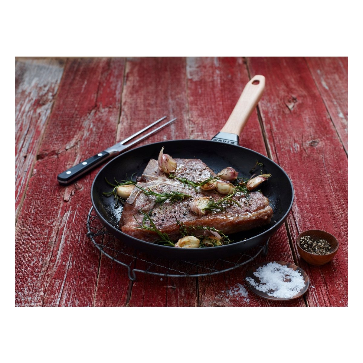 Poêle les poêles fonte noir ø20 cm noir, STAUB